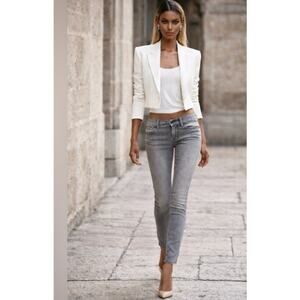 7 For All Mankind Skinny Jeans Roxanne Women's 29 Light Gray